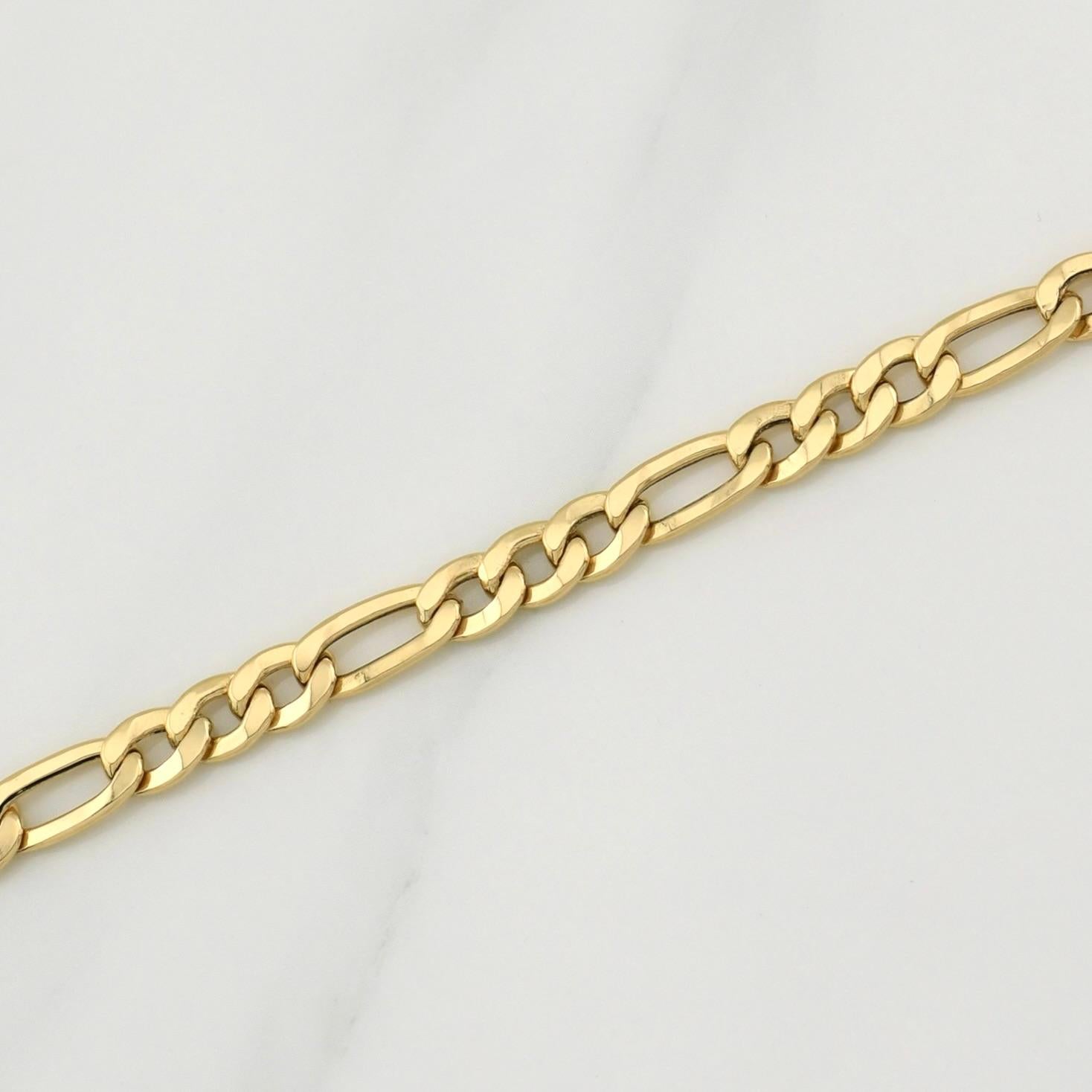 Figaro Bracelet 7gr / 8 1/4 in / 5.6mm Yellow Gold +1 18K !