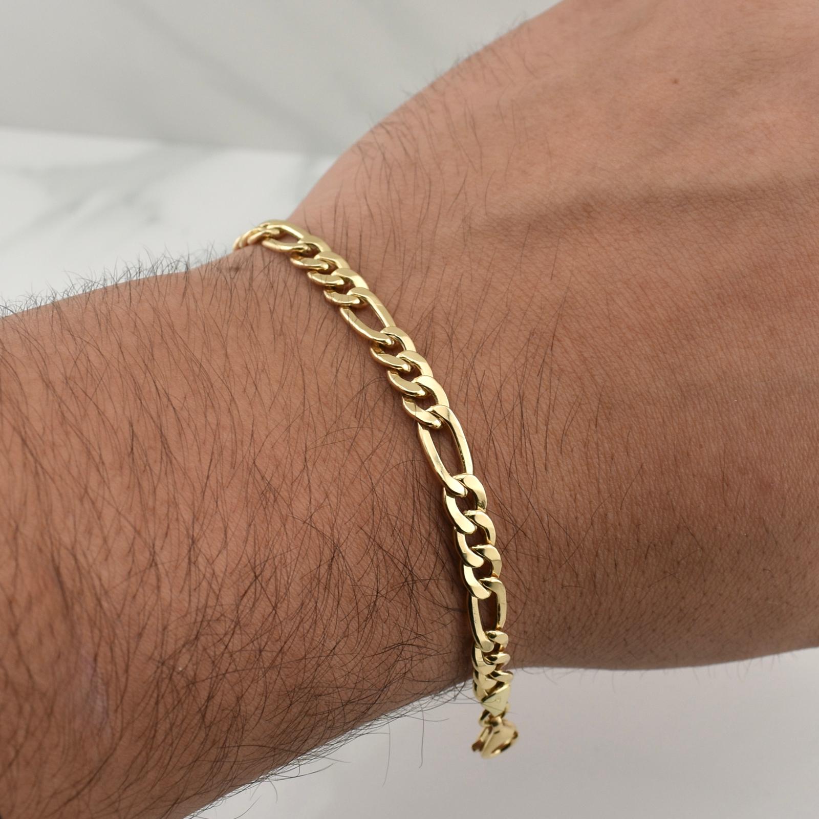 Figaro Bracelet 7gr / 8 1/4 in / 5.6mm Yellow Gold +1 18K !