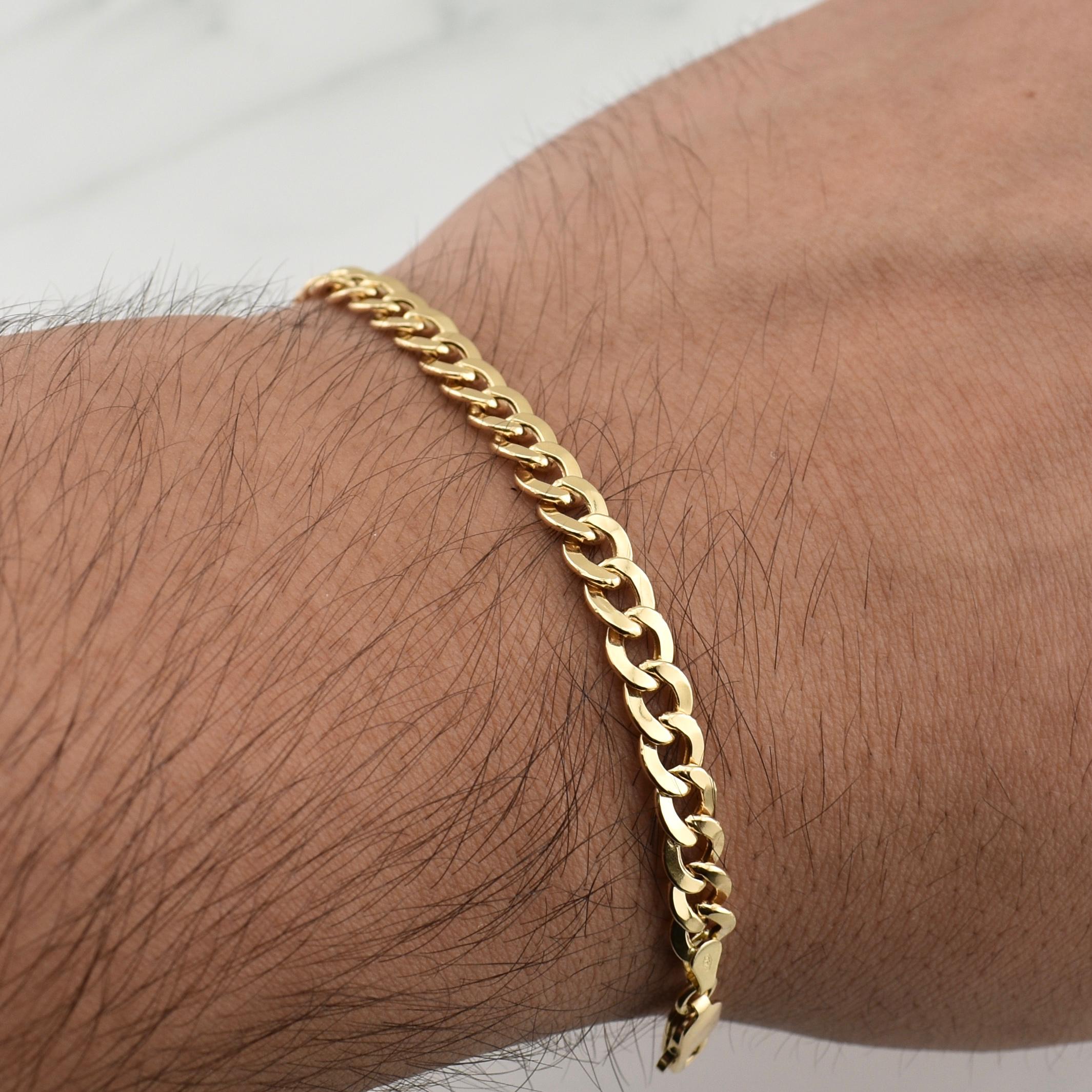Cuban Links Bracelet 4.25gr / 8 in / 5.2mm Yellow Gold +1 18K !