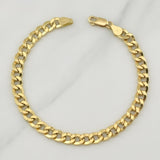 Pulso Cubano 6.4gr / 8 1/4 in / 6.3mm Oro Amarillo +1 18K !