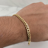 Pulso Cubano 6.4gr / 8 1/4 in / 6.3mm Oro Amarillo +1 18K !