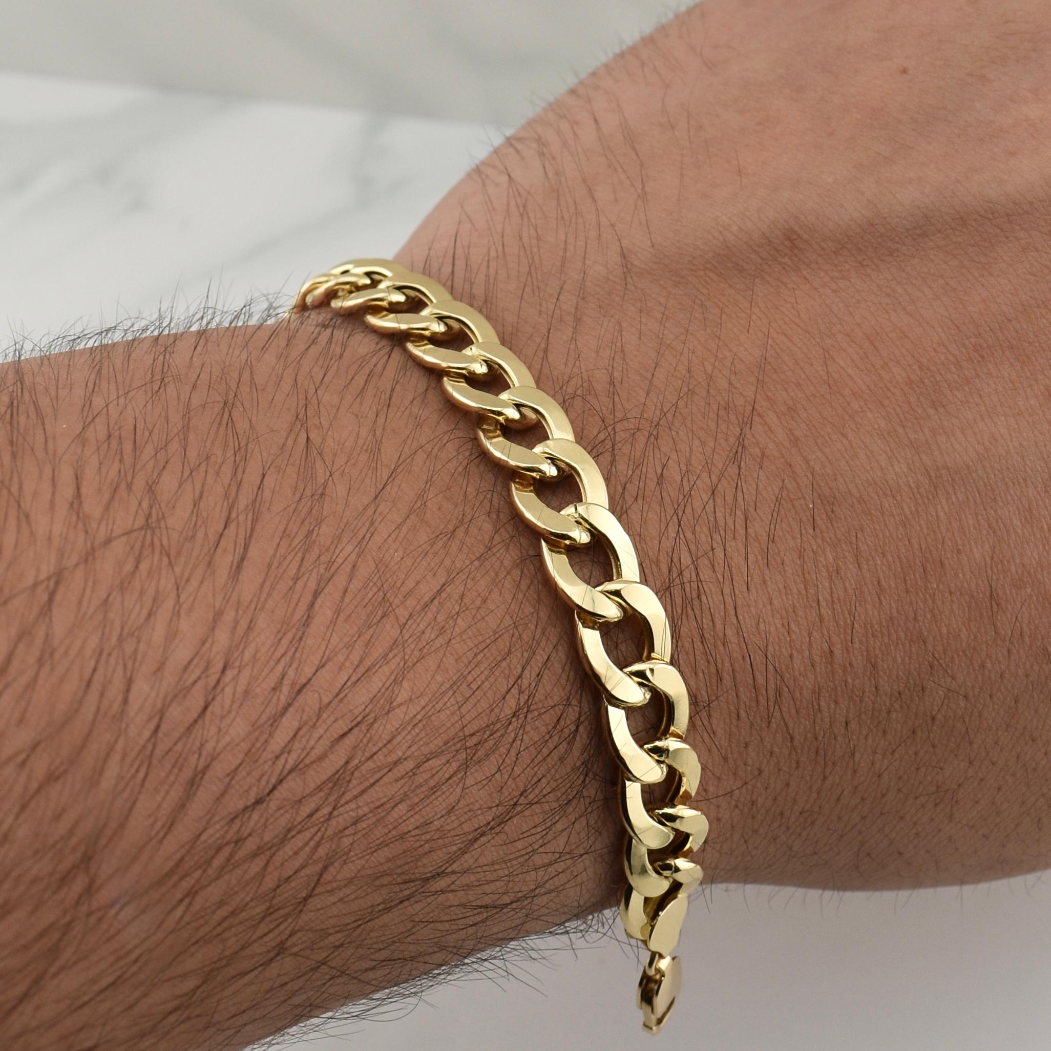 Cuban Links Bracelet 10.5gr / 8 3/4 in / 8.55mm Yellow Gold +1 18K !