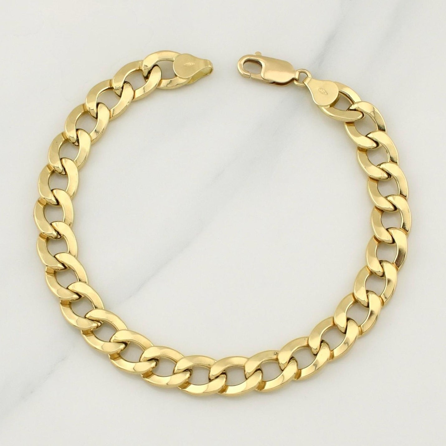 Cuban Links Bracelet 10.5gr / 8 3/4 in / 8.55mm Yellow Gold +1 18K !