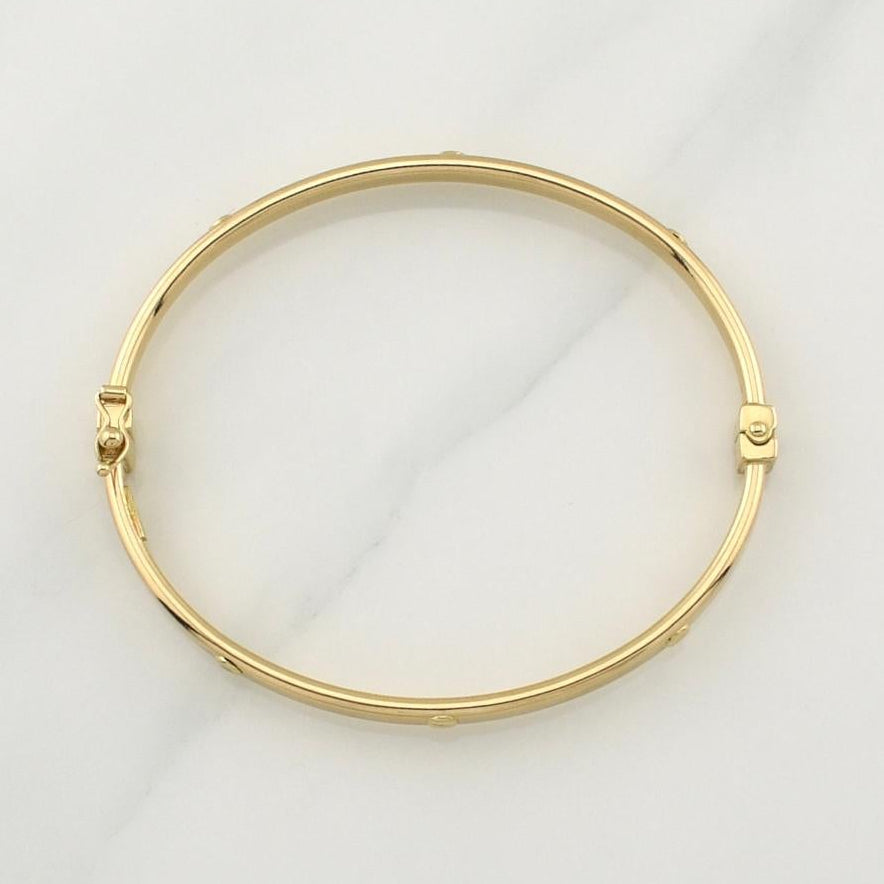 Screw Hoop Bracelet 6.3gr / 7 3/4 in / 4.1mm Yellow Gold +4 18K !