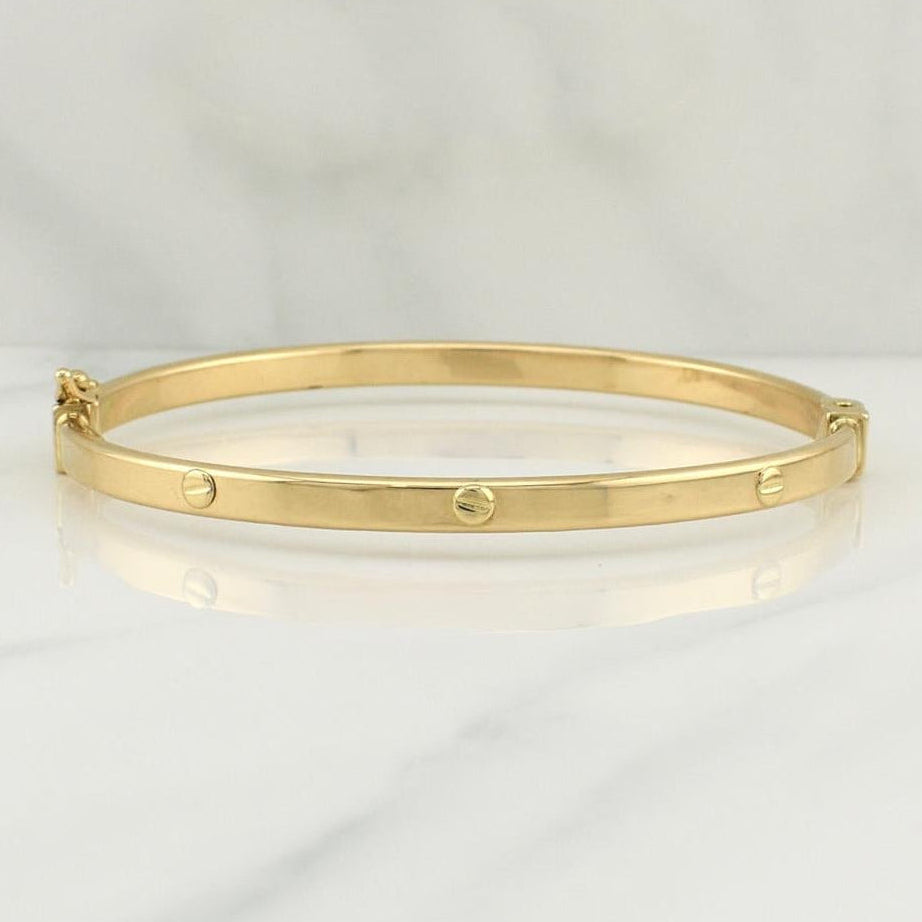 Screw Hoop Bracelet 6.15gr / 7 3/4 in / 4.1mm Yellow Gold +4 18K !