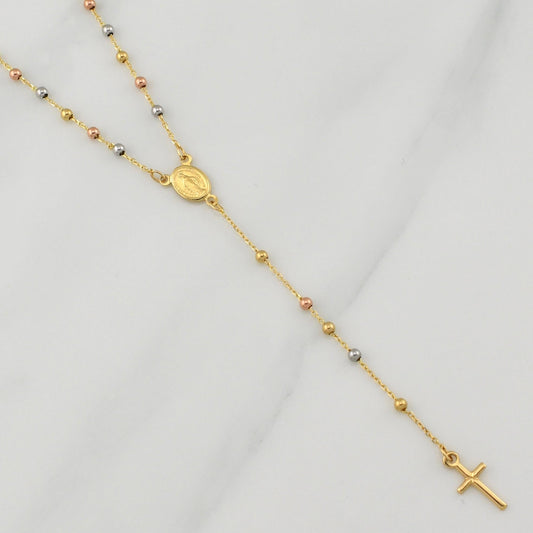 Rosario Virgen Milagrosa 3.25gr / 18 in / 2.2mm Tres Oros +4 18K !