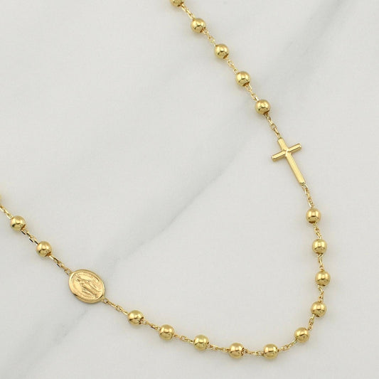Rosario Virgen Milagrosa 4.75gr / 17 1/4 in / 1.05mm Oro Amarillo +4 18K !