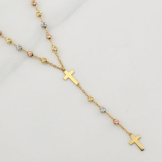 Rosario Cruz 3gr / 17 in / 1.05mm Tres Oros +4 18K !