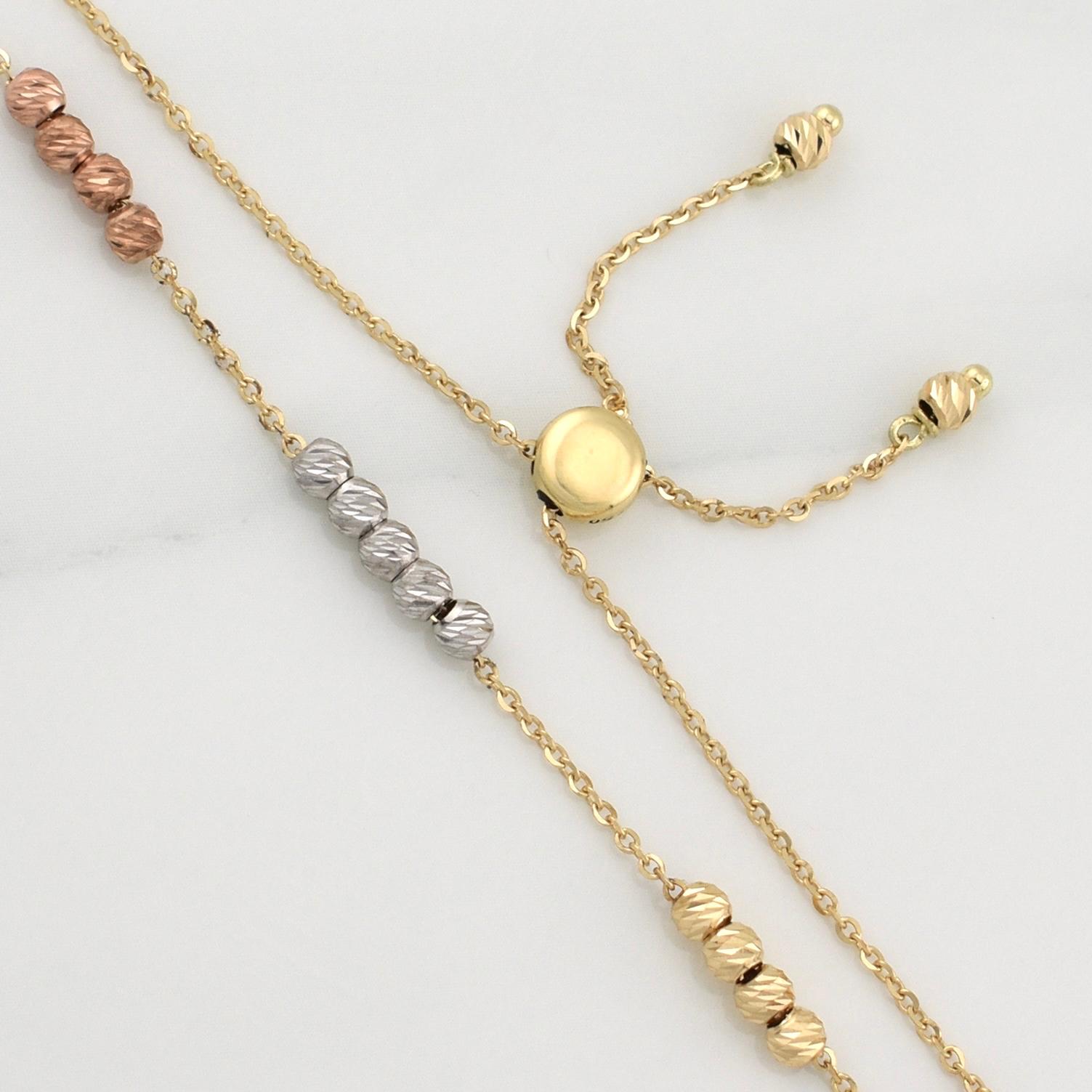 Pulso Aro Seguido Gradual 2.25gr / 9 1/2 in / 2.95mm Tres Oros +4 18K !