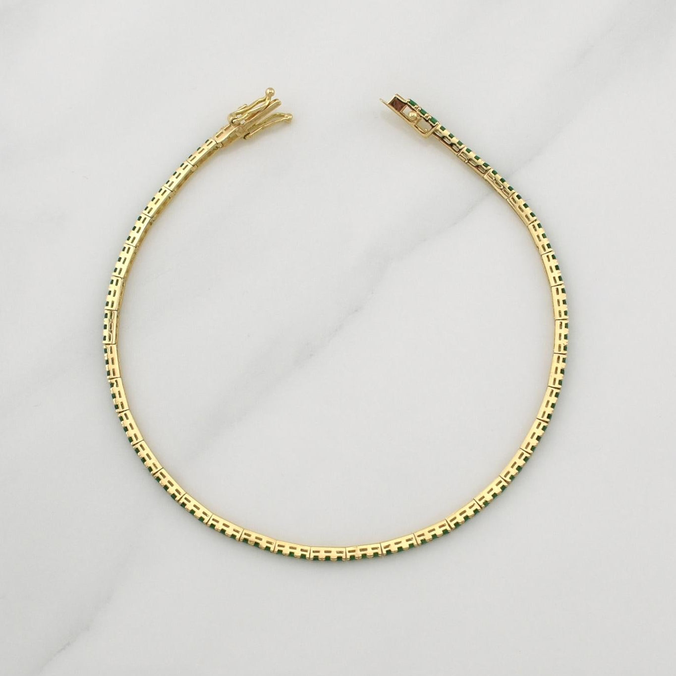 Pulso Tennis 3.8gr / 7 1/2 in / 1.55mm Oro Amarillo +4 18K !