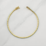 Pulso Tennis 3.85gr / 7 1/2 in / 1.55mm Oro Amarillo +4 18K !