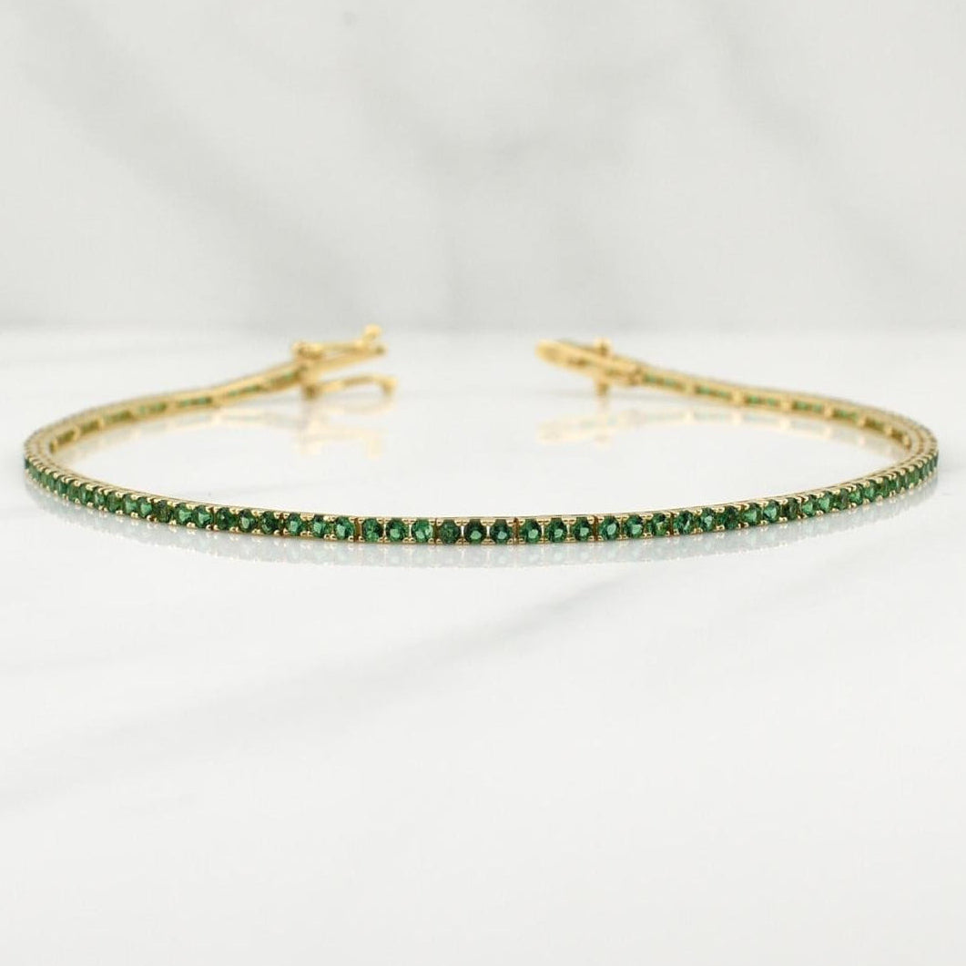 Pulso Tennis 3.8gr / 7 1/2 in / 1.55mm Oro Amarillo +4 18K !