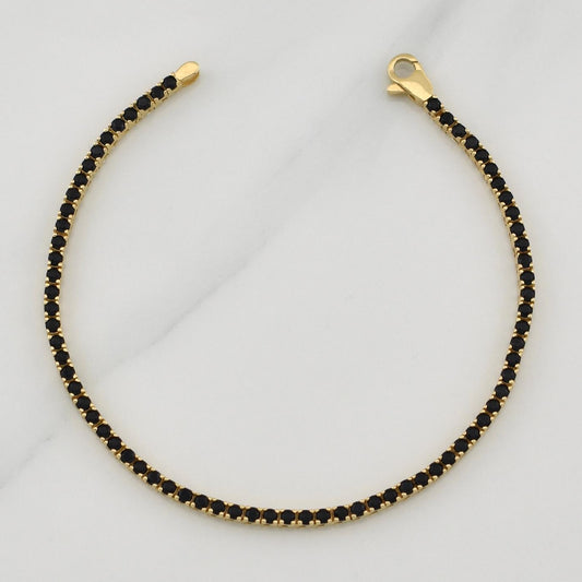 Pulso Tennis Doble Faz 6.9gr / 7 in / 2.1mm Oro Amarillo +4 18K !