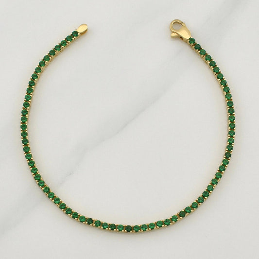 Pulso Tennis Doble Faz 6.95gr / 7 in / 2.1mm Oro Amarillo +4 18K !