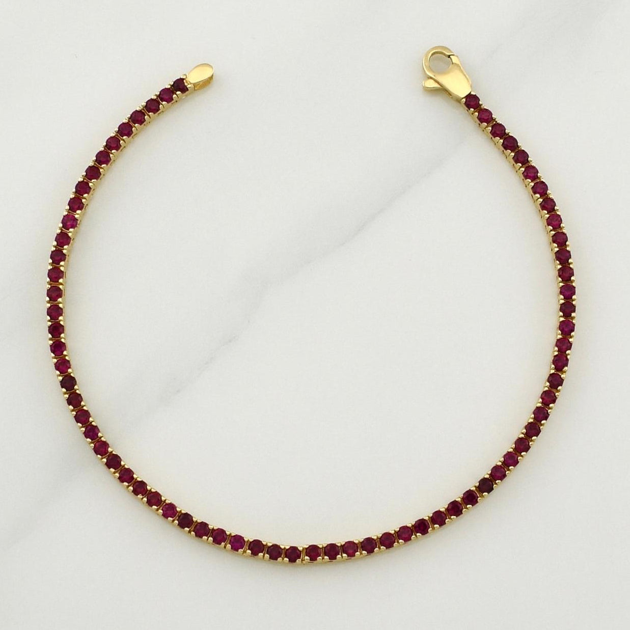 Pulso Tennis Doble Faz 7.3gr / 7 in / 2.15mm Oro Amarillo +4 18K !