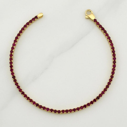 Pulso Tennis Doble Faz 7.3gr / 7 in / 2.15mm Oro Amarillo +4 18K !