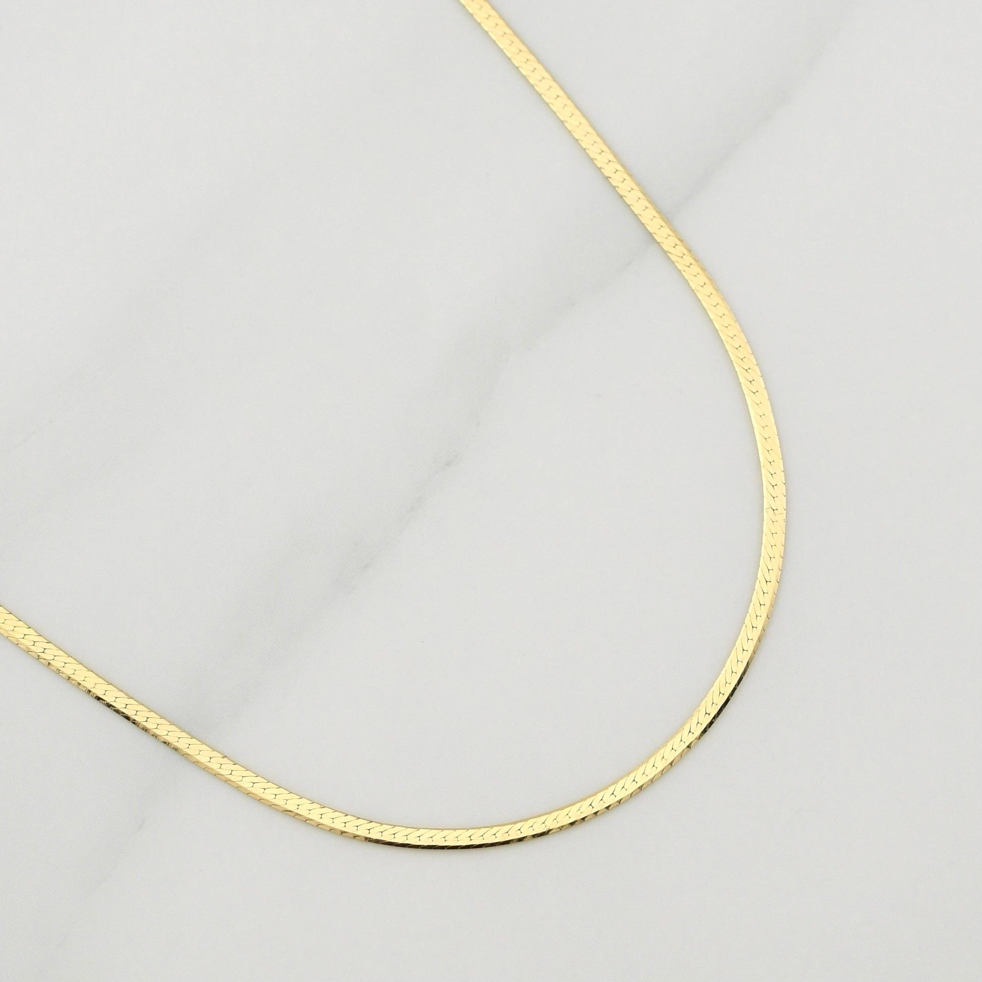 Cadena Espejo 2.35gr / 17 3/4 in / 1.5mm Oro Amarillo +3 18K !