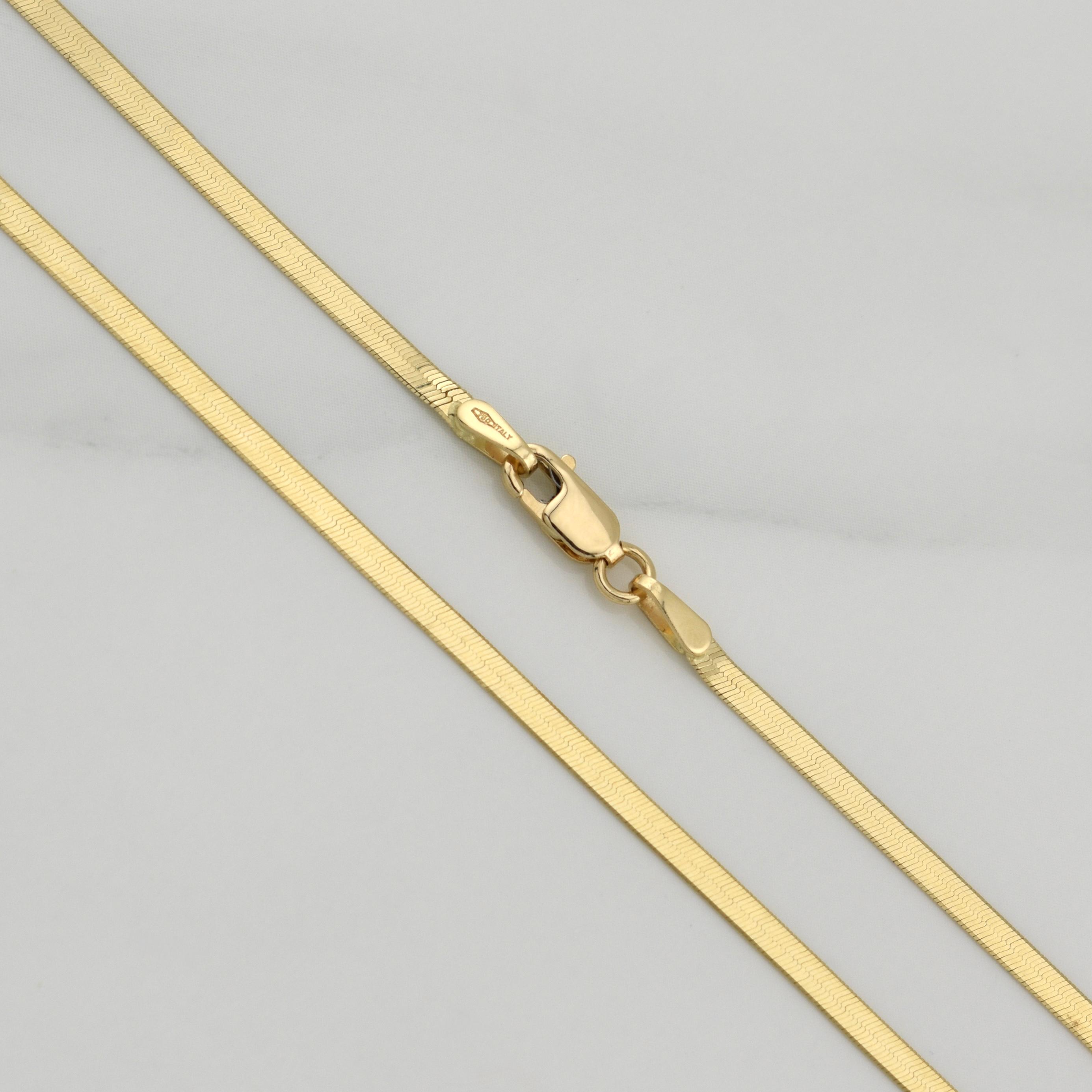 Cadena Espejo 3.5gr / 16 1/4 in / 2.1mm Oro Amarillo +3 18K !