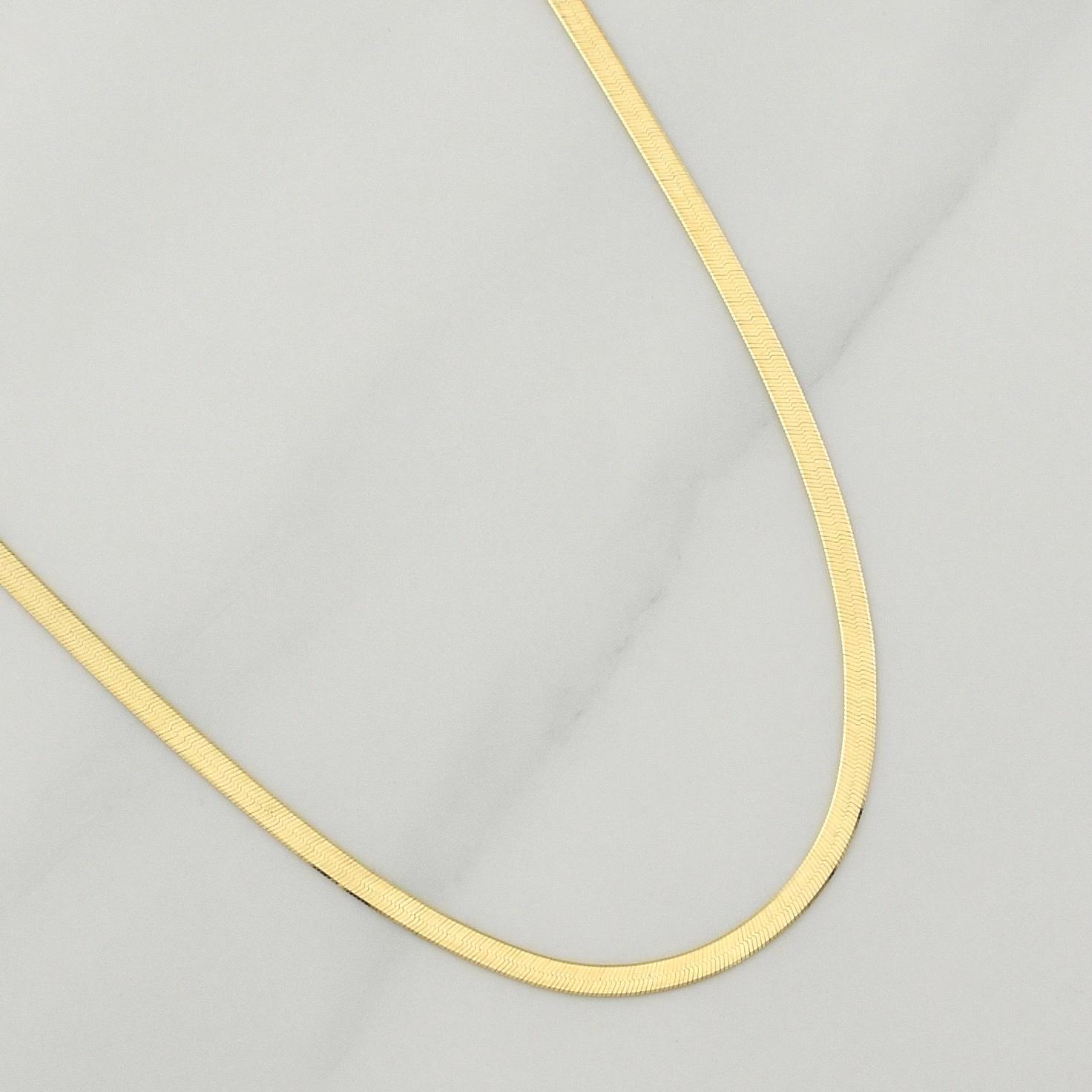 Cadena Espejo 3.5gr / 16 1/4 in / 2.1mm Oro Amarillo +3 18K !
