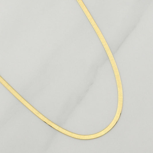 Cadena Espejo 3.5gr / 16 1/4 in / 2.1mm Oro Amarillo +3 18K !
