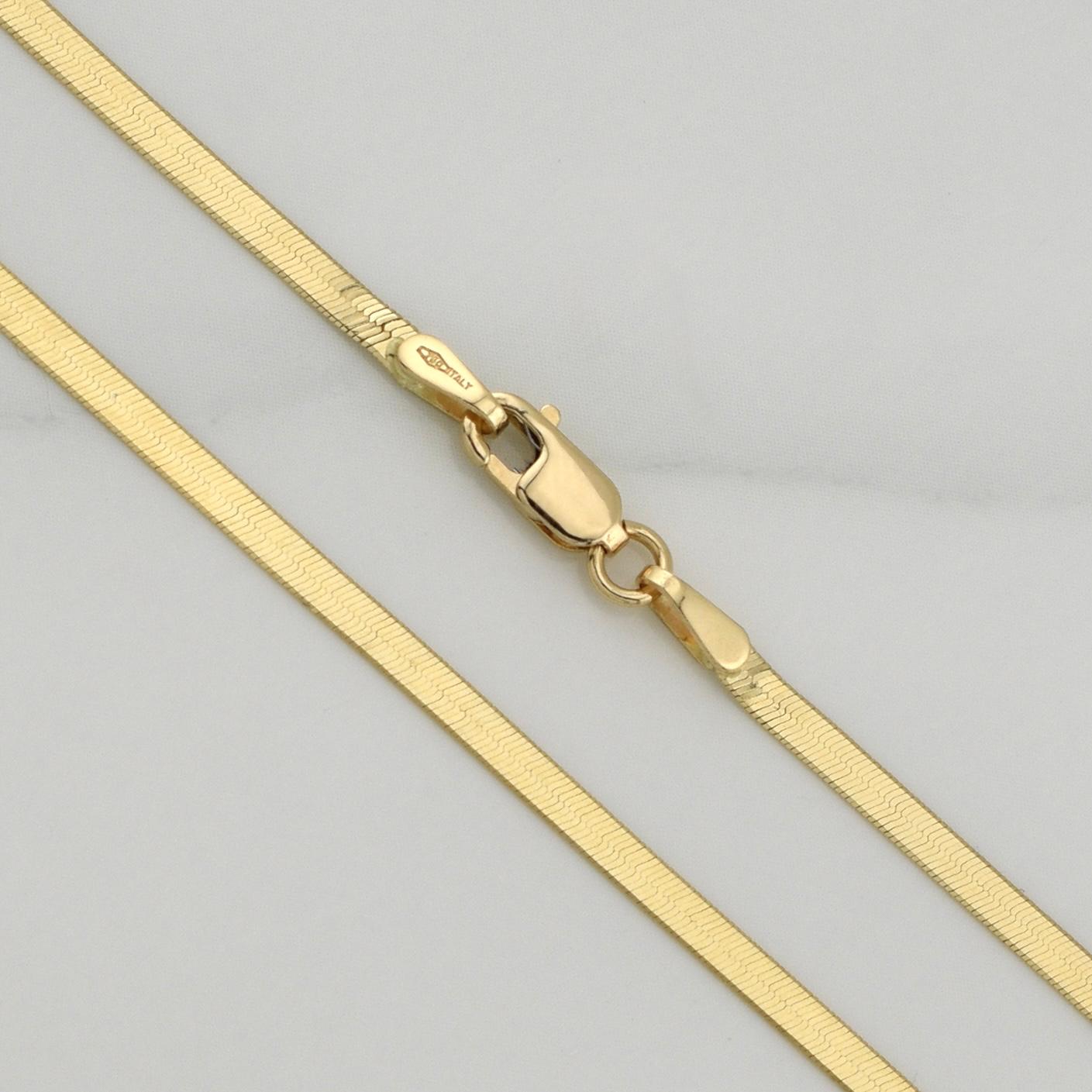 Cadena Espejo 5.2gr / 16 in / 2.45mm Oro Amarillo +3 18K !