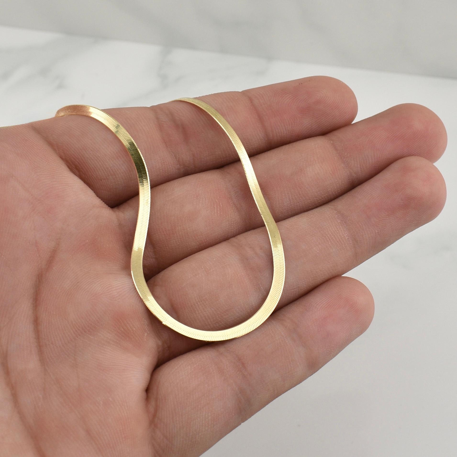 Cadena Espejo 5.5gr / 16 in / 2.45mm Oro Amarillo +3 18K !