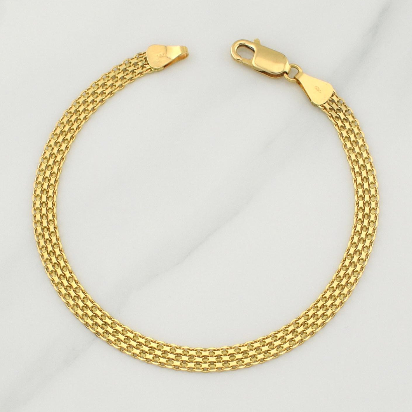 Bismark Bracelet 6.9gr / 8 1/4 in / 4.95mm Yellow Gold +1 18K !