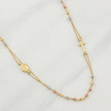 Rosario Virgen Milagrosa 3.8gr / 18 in / 2.5mm Tres Oros +4 18K !