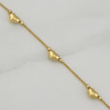 Pulso Franco Corazones 2.55gr / 7 1/2 in / 2.4mm Oro Amarillo +4 18K !