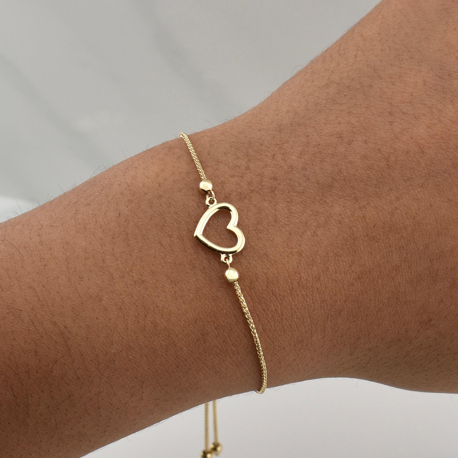 Franco Bracelet Gradual Heart 2.25gr / 9 3/4 in / 3.05mm Yellow Gold +4 18K !