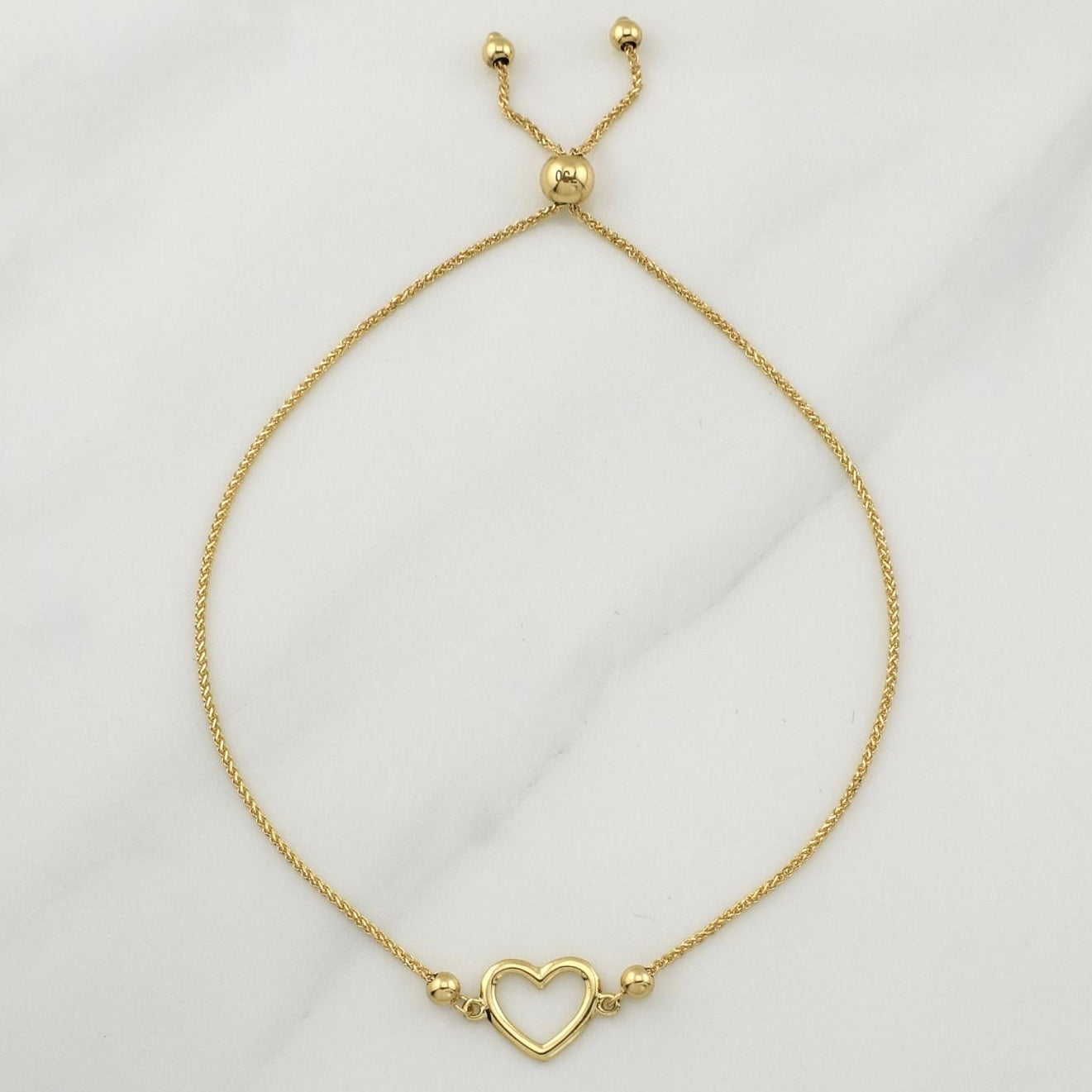 Franco Bracelet Gradual Heart 2.25gr / 9 3/4 in / 3.05mm Yellow Gold +4 18K !