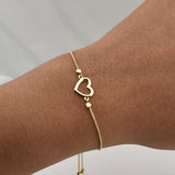 Franco Bracelet Gradual Heart 2.25gr / 9 3/4 in / 3.05mm Yellow Gold +4 18K !