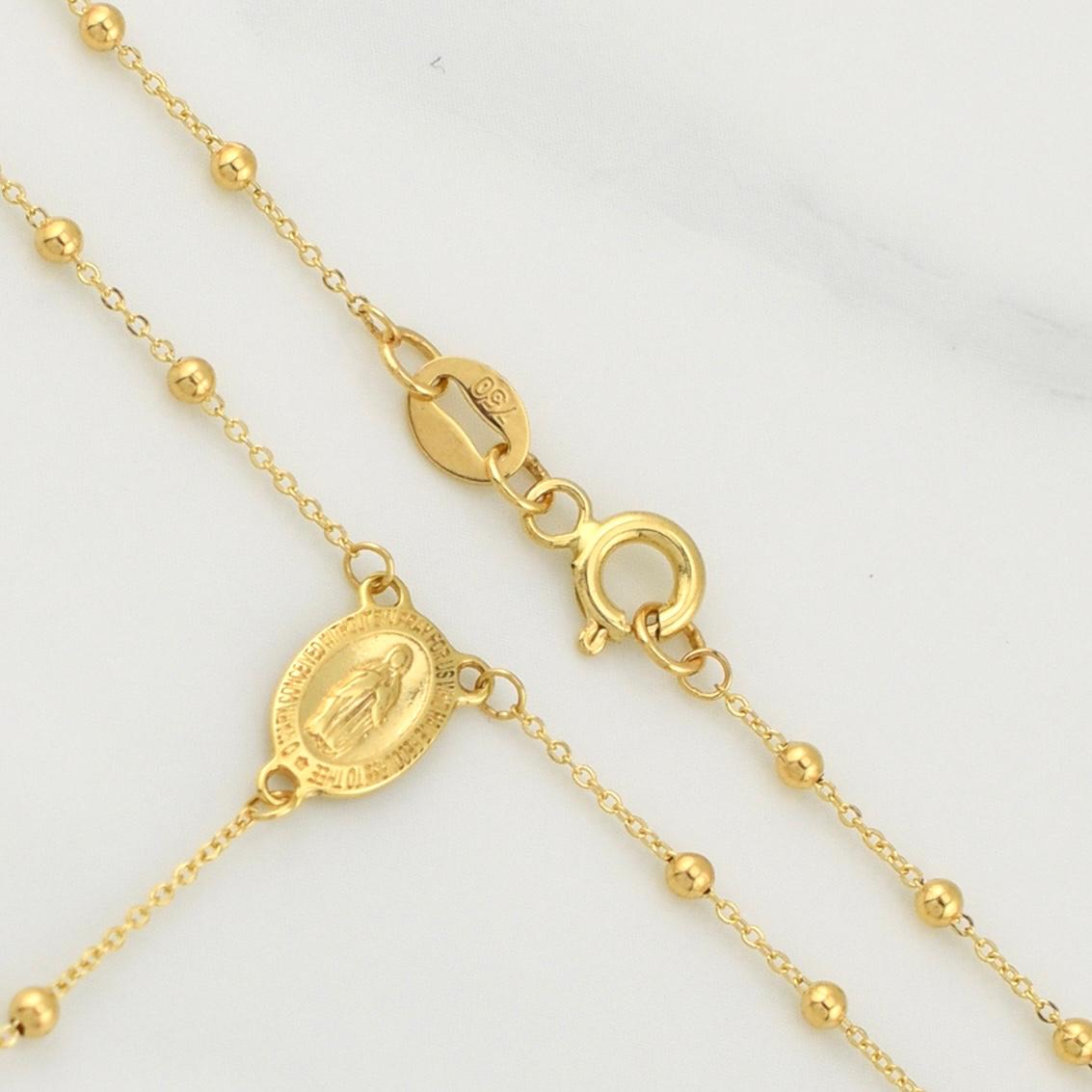 Rosario Virgen Milagrosa 2.9gr / 18 in / 1.8mm Oro Amarillo +4 18K !