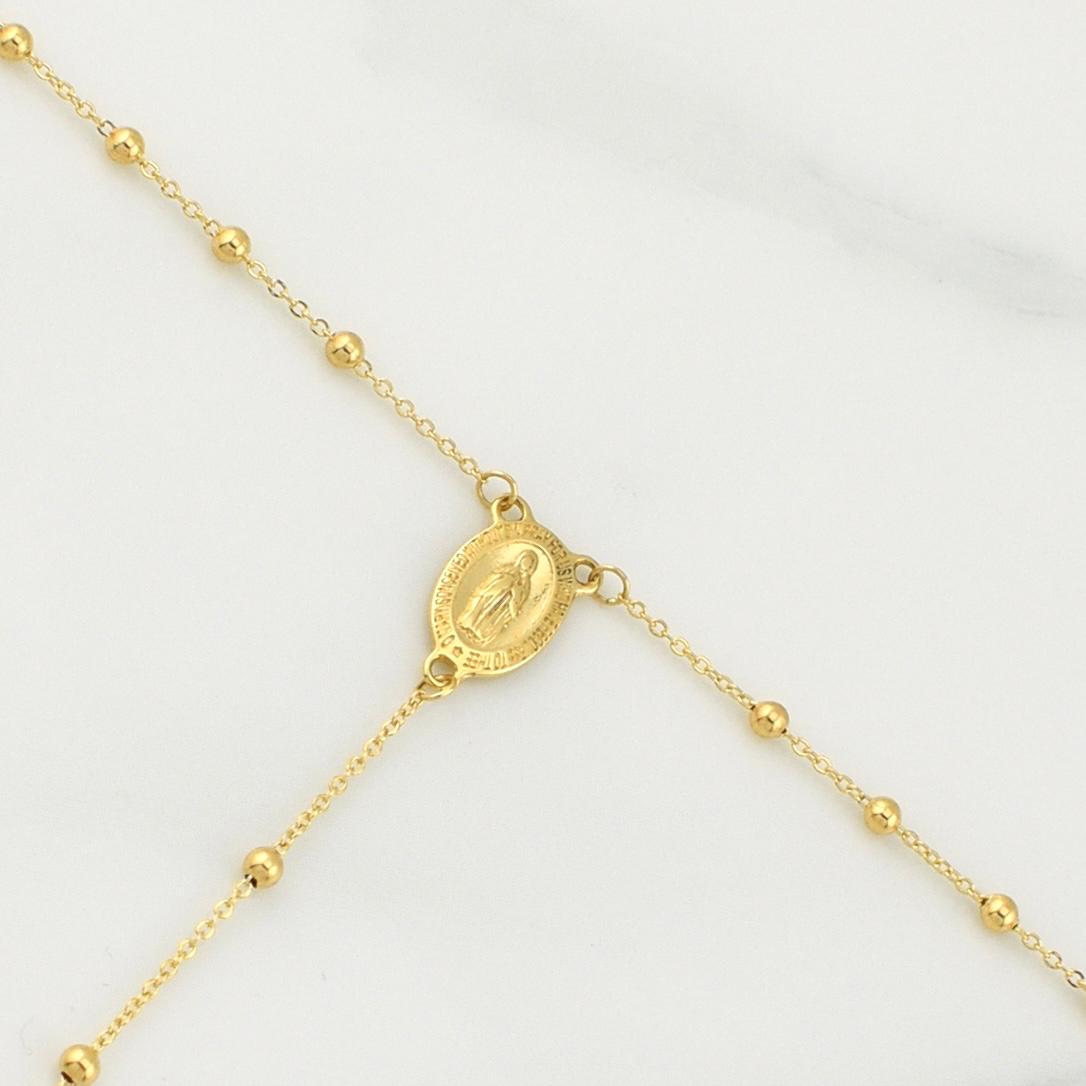 Rosario Virgen Milagrosa 2.9gr / 18 in / 1.8mm Oro Amarillo +4 18K !