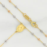Rosary Miraculous Virgin 3gr / 18 in / 1.85mm Three Golds +4 18K !