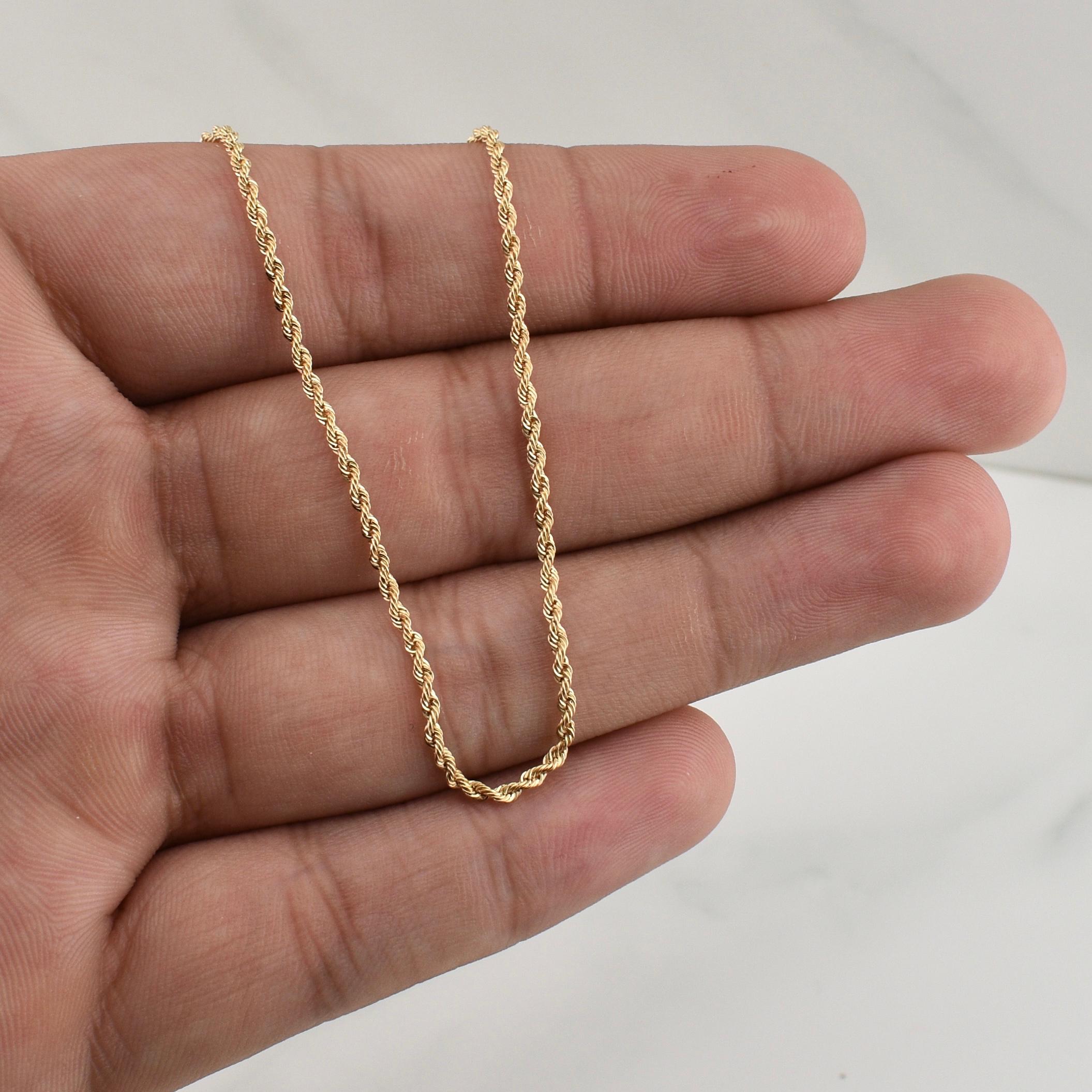 Cadena Mini Lazo 1.7gr / 19 3/4 in / 1.65mm Oro Amarillo +3 18K !
