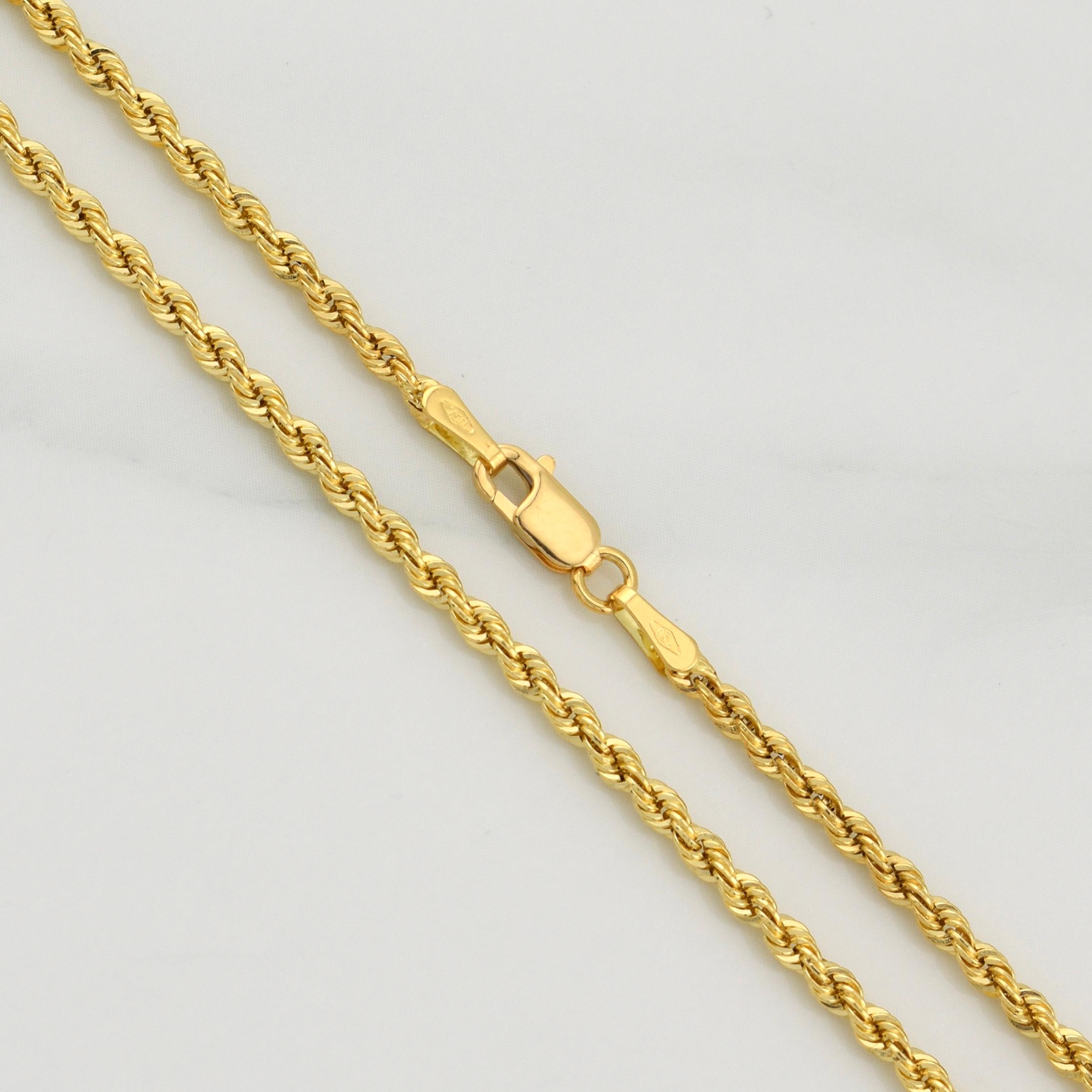 Rope Chain 3.1gr / 19 3/4 in / 2.2mm Yellow Gold +3 18K !
