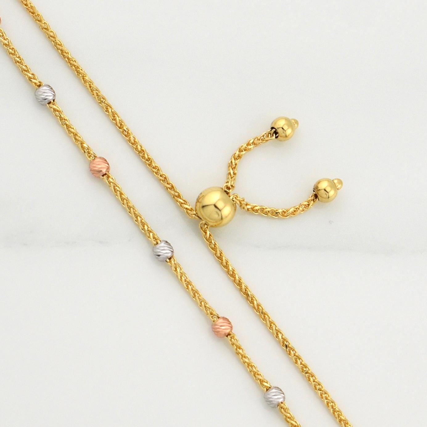 Pulso Franco Gradual 2.4gr / 9 3/4 in / 2.4mm Tres Oros +4 18K !