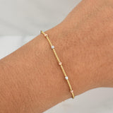 Pulso Franco Gradual 2.4gr / 9 3/4 in / 2.4mm Tres Oros +4 18K !