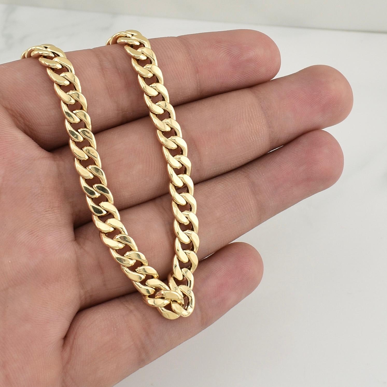 Cadena Cubana 12gr / 23 1/2 in / 6.6mm Oro Amarillo +1 18K !