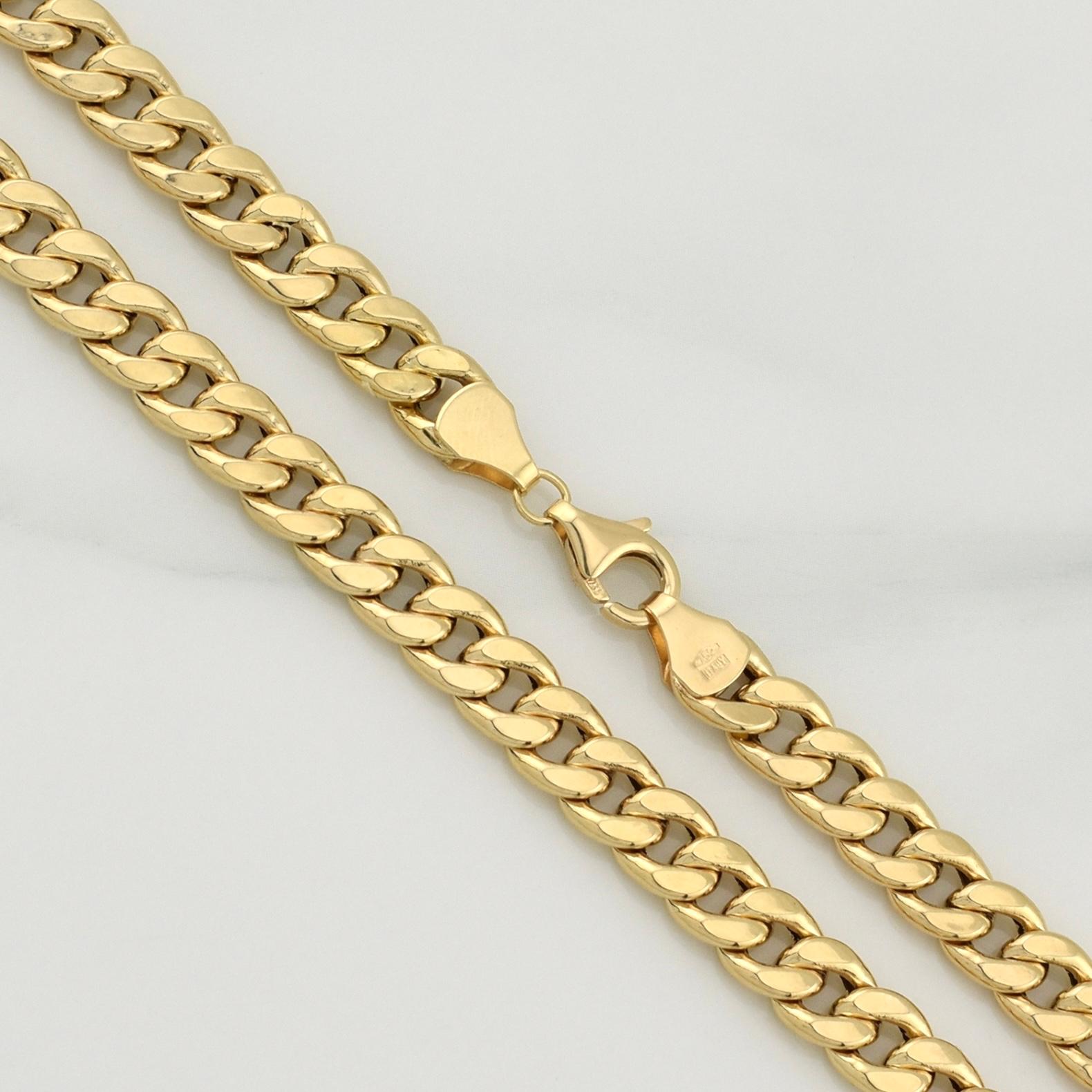 Cadena Cubana 12gr / 23 1/2 in / 6.6mm Oro Amarillo +1 18K !