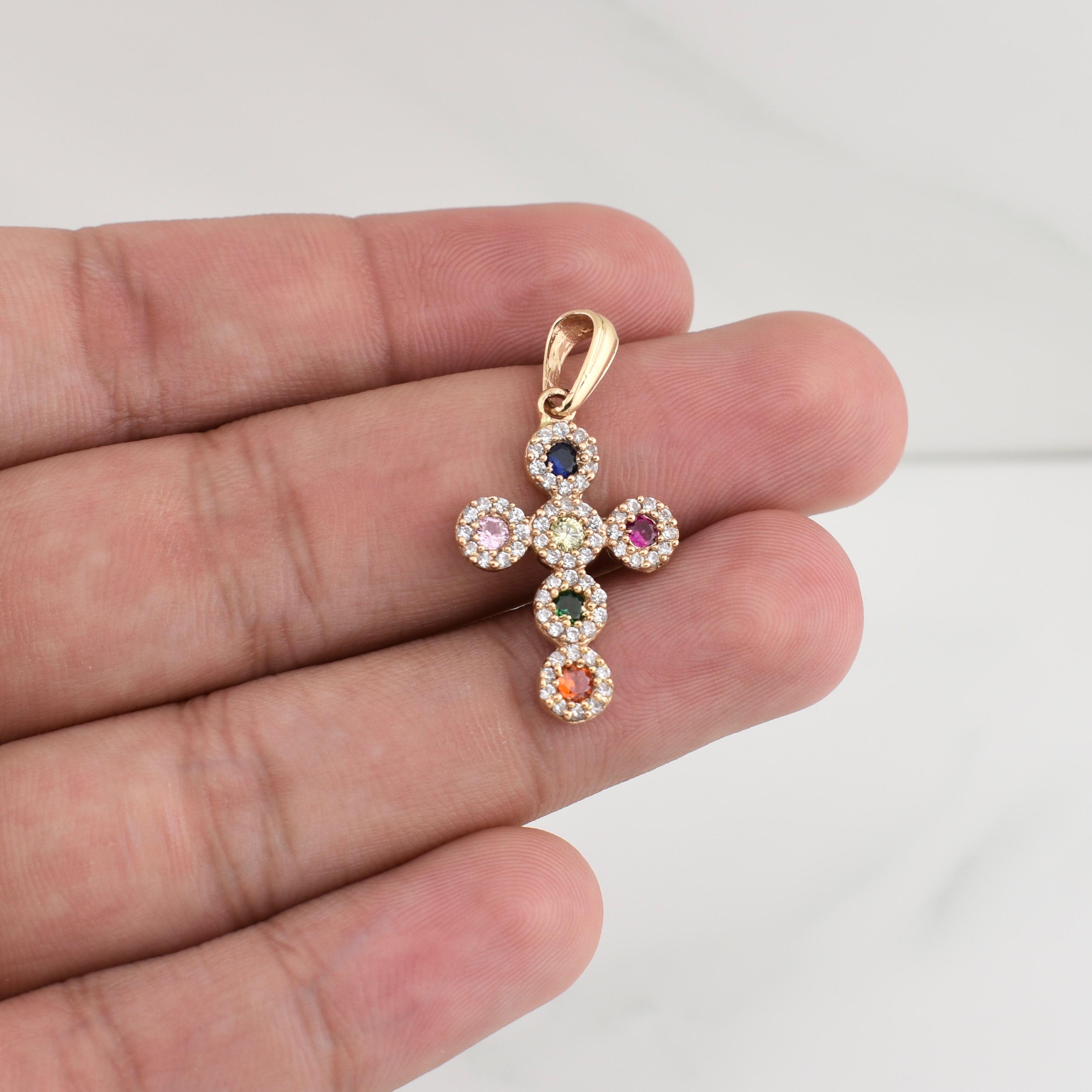 Dije Cruz Tupido 2.6gr / 1 1/2 in / Oro Amarillo 18K !