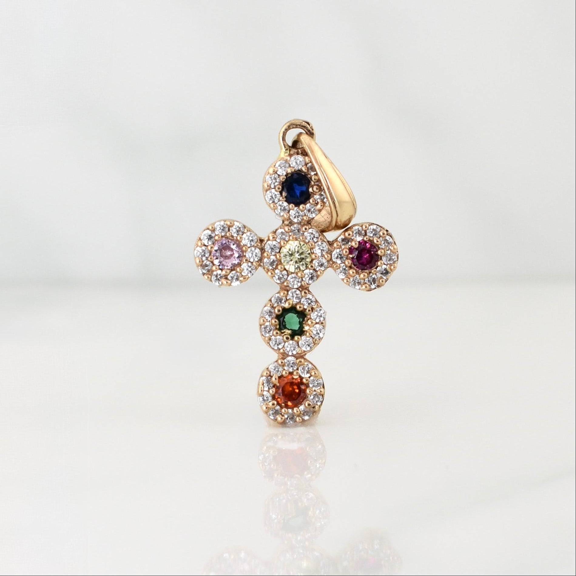 Dije Cruz Tupido 2.6gr / 1 1/2 in / Oro Amarillo 18K !