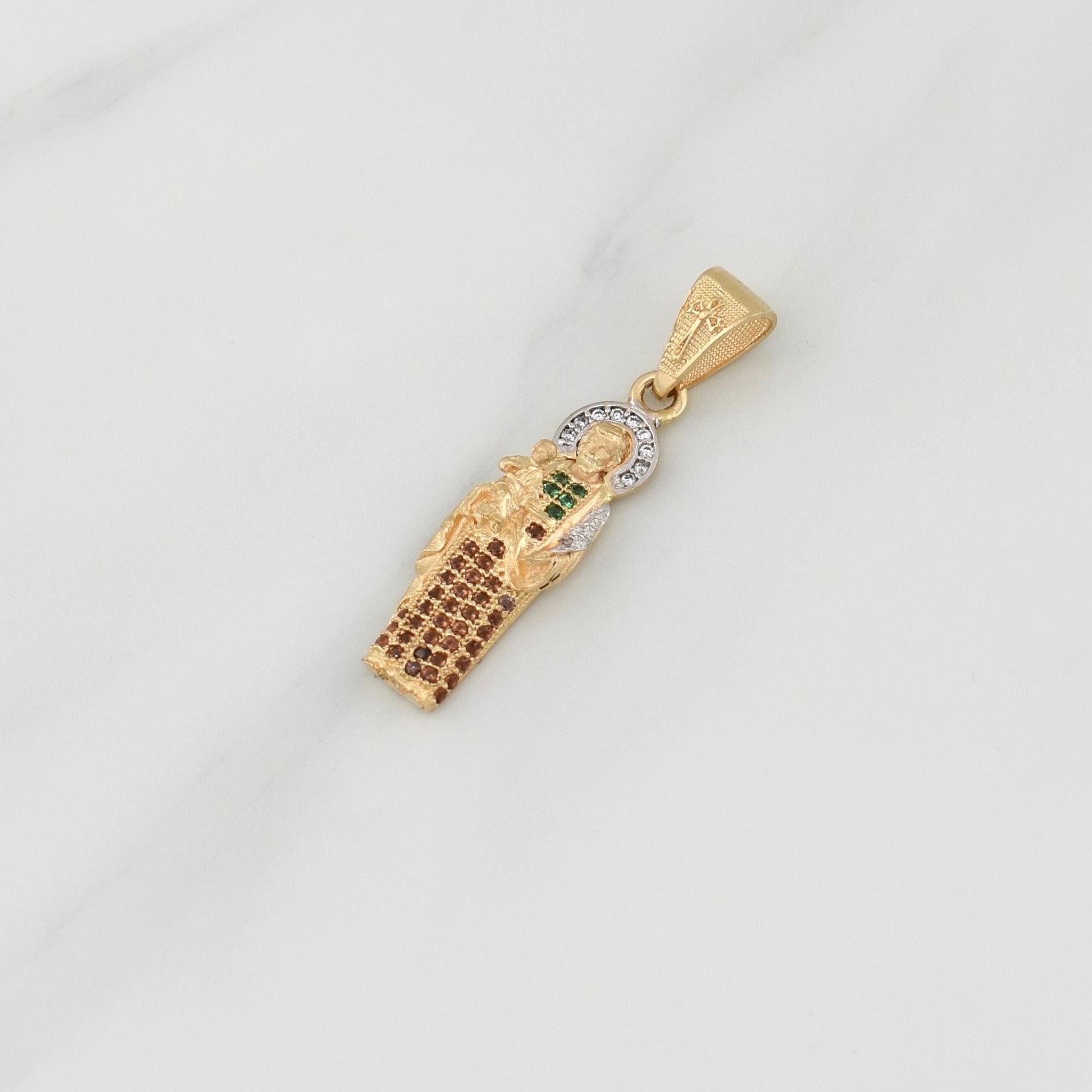 Dije San Jose 2.65gr / 1 1/2 in / Dos Oros Amarillo Blanco 18K !