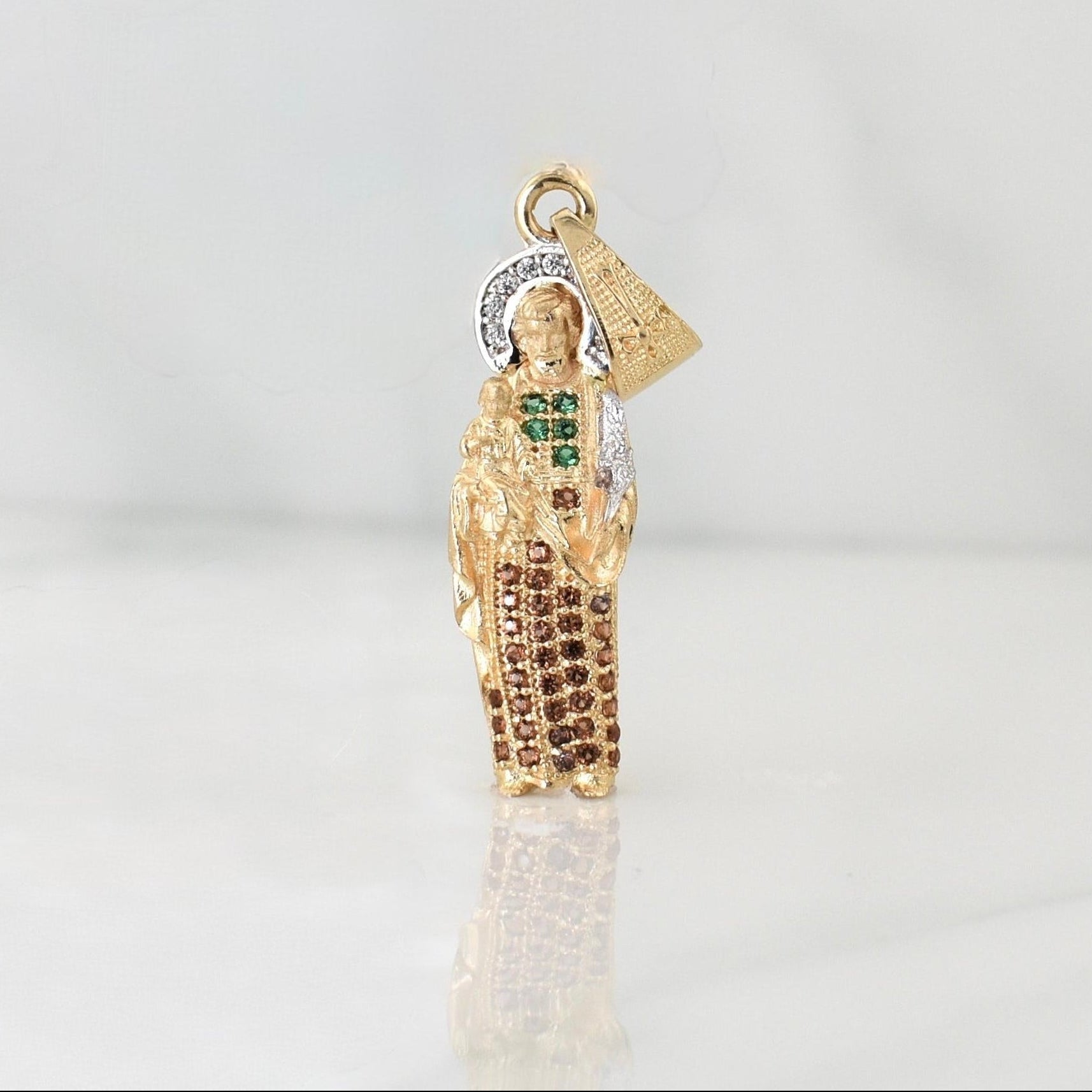 Dije San Jose 2.65gr / 1 1/2 in / Dos Oros Amarillo Blanco 18K !