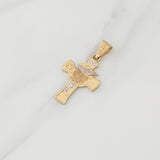 Dije Cruz Rostro Cristo 4.7gr / 1 1/2 in / Dos Oros Amarillo Blanco 18K !