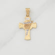 Dije Cruz Rostro Cristo 4.7gr / 1 1/2 in / Dos Oros Amarillo Blanco 18K !