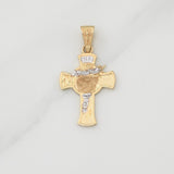 Dije Cruz Rostro Cristo 4.7gr / 1 1/2 in / Dos Oros Amarillo Blanco 18K !