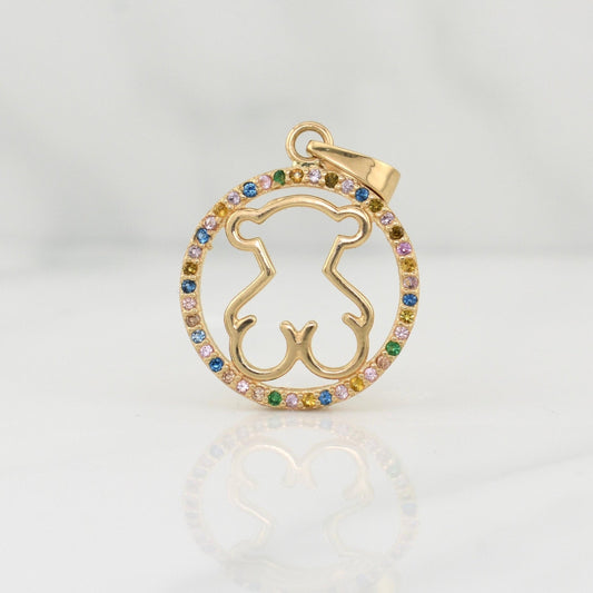 Dije Silueta Oso Ts En Aro 3.55gr / 1 1/2 in / Oro Amarillo 18K !