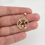 Bear Ts Silhouette in Hoop Pendant 3.55gr / 1 1/2 in / Yellow Gold 18K !